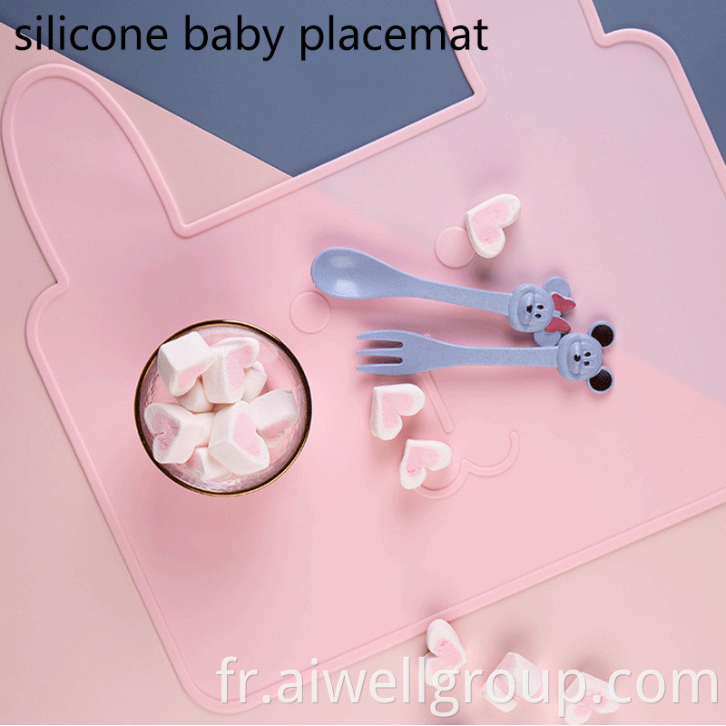 Cartoon Cute Rabbit Baby Silicone Meal Placemat